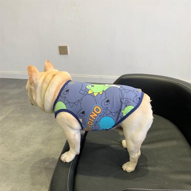 宠物狗狗夏季薄款背心 法国斗牛犬巴哥小型犬恐龙胖狗衣服