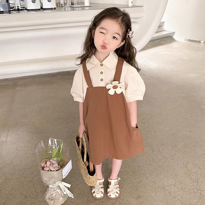 新品巴拉巴拉女童夏装连衣裙2025新款小女孩假两件裙子宝宝夏季童