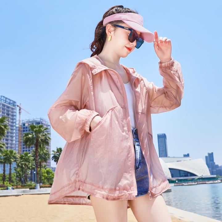 防晒衣女夏季2025新款中长款长袖时尚宽松薄款透气罩衫防晒服外套