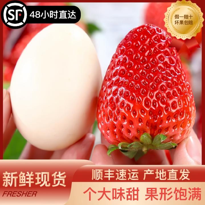 【顺丰空运】正宗丹东九九大草莓优质新鲜水果香甜饱满原产地发货
