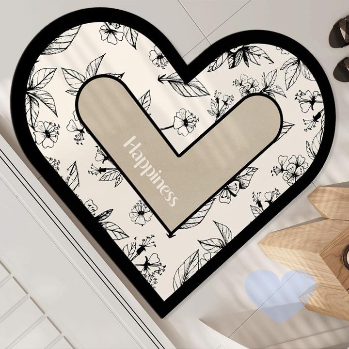 爱心防滑吸水速干软垫卫生间门口皮革浴室踩脚垫浴室吸水地垫