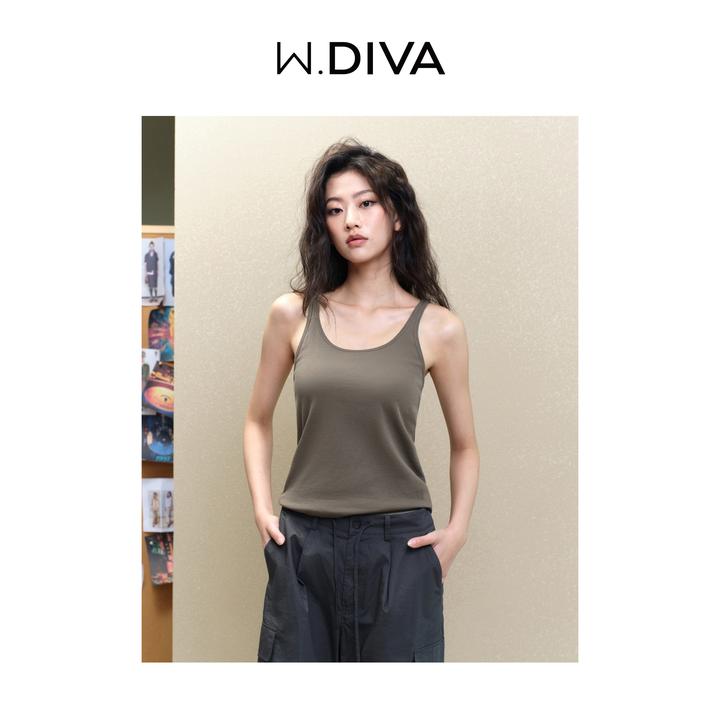 W.Diva【南丫絮语】100棉吊带背心通勤简约休闲内搭打底52T171810