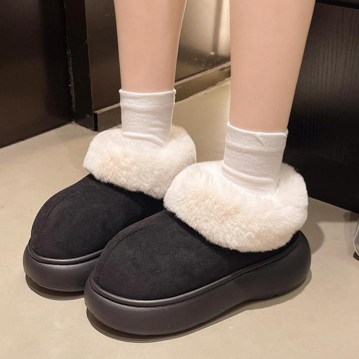 简约时尚百搭雪地靴女外穿2025年冬季新款厚底增高加绒保暖棉靴潮