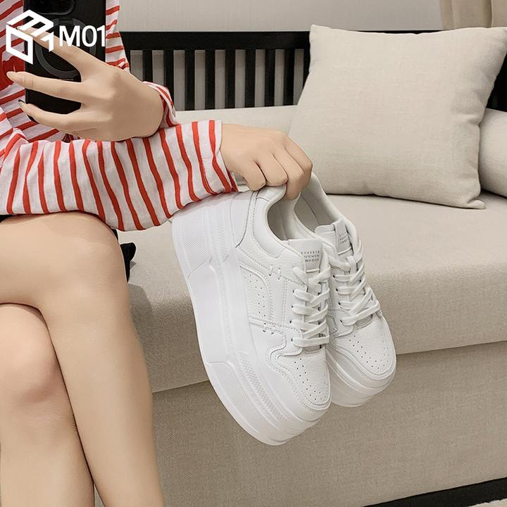 M01厚底小白鞋女2025年新款板鞋小个子增高松糕鞋运动休闲鞋百搭