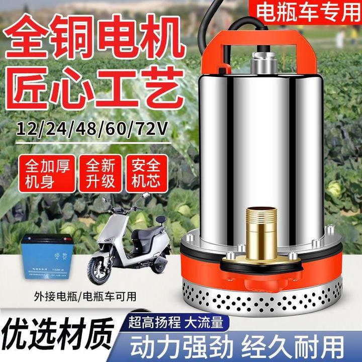 直流潜水泵48V60V72抽水机农用浇菜灌溉电动电瓶车专用抽水泵