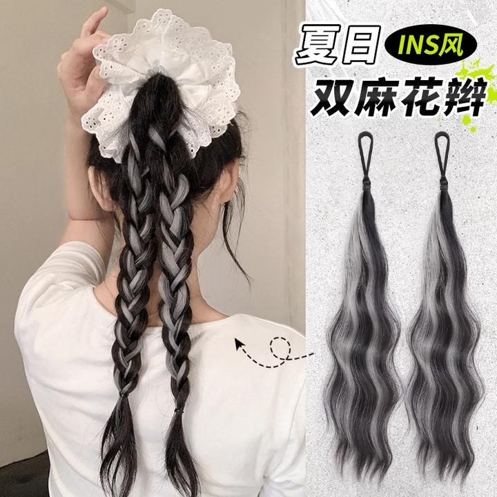 假发辫子女DIY彩色挑染马尾麻花辫丸子头自编拳击辫假发增发发束