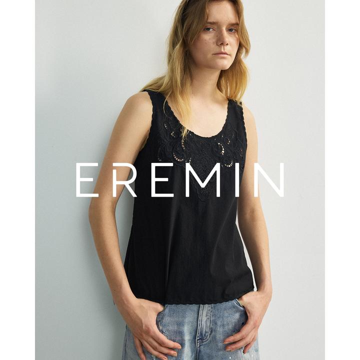 DE Mincollection花边背心/立体花卉高密刺绣U领无袖背心55250