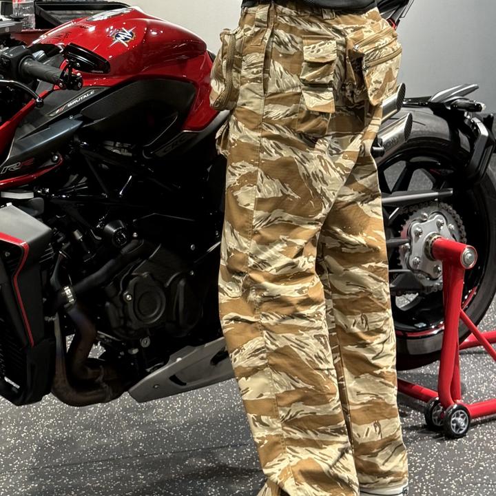 【卡秋山】剑齿虎3D多口袋迷彩工装裤虎斑战术迷彩直筒裤长裤