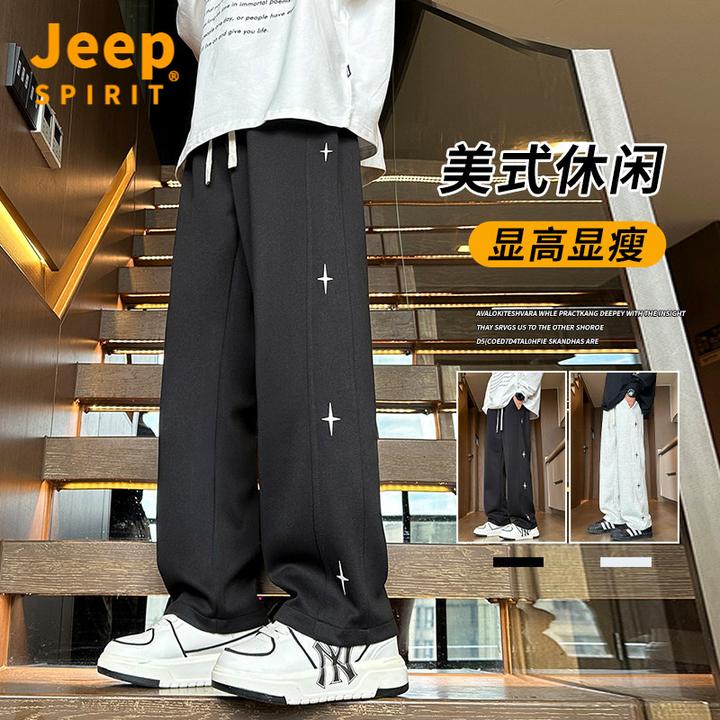 Jeepspirit吉普2025美式hiphop星星裤子潮牌痞帅炸街秋季街舞卫裤