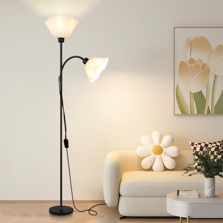 双头落地灯客厅沙发旁边卧室床头氛围灯简约北欧直播间背景装饰