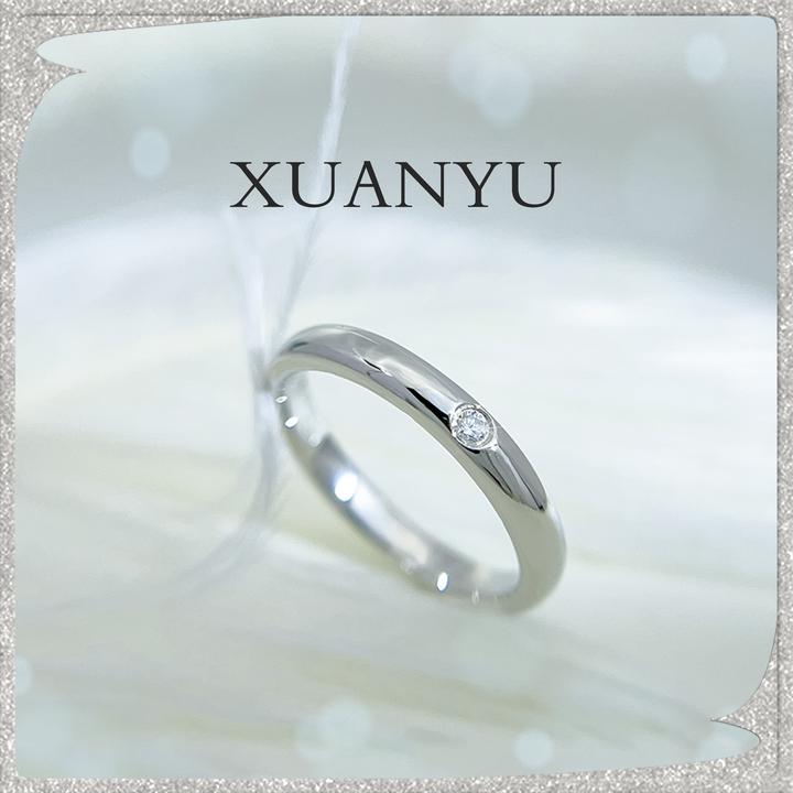 925银戒指 真真单钻小胖条戒指 大牌舒服简约百搭 XY-JZ001