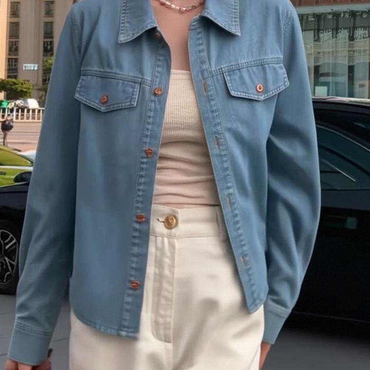 春季新款长袖休闲百搭翻领复古小众设计感衬衫LK2501418