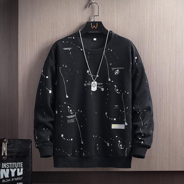 稻草人春秋季新款男士卫衣休闲百搭青年帅气套头连帽长袖T恤卫衣