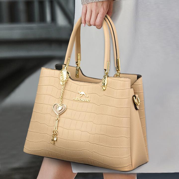 袋鼠蔓蔓雅源2026新款秋冬百搭气质女包手提包百搭鳄鱼纹斜挎包包