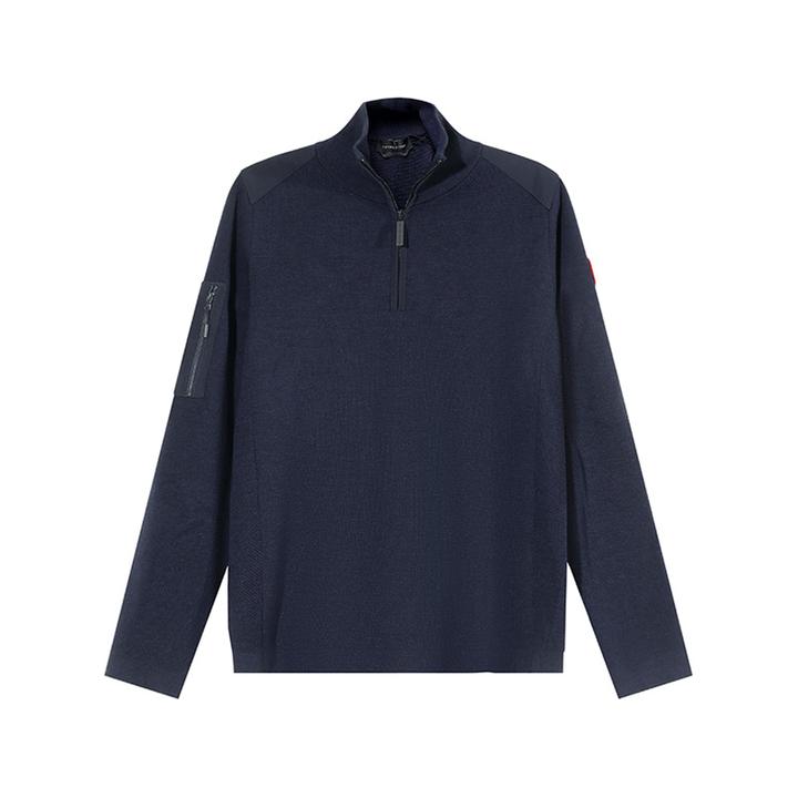 未使用 CANADA GOOSE 男士半拉链高领长袖羊毛衫针织衫 7013M