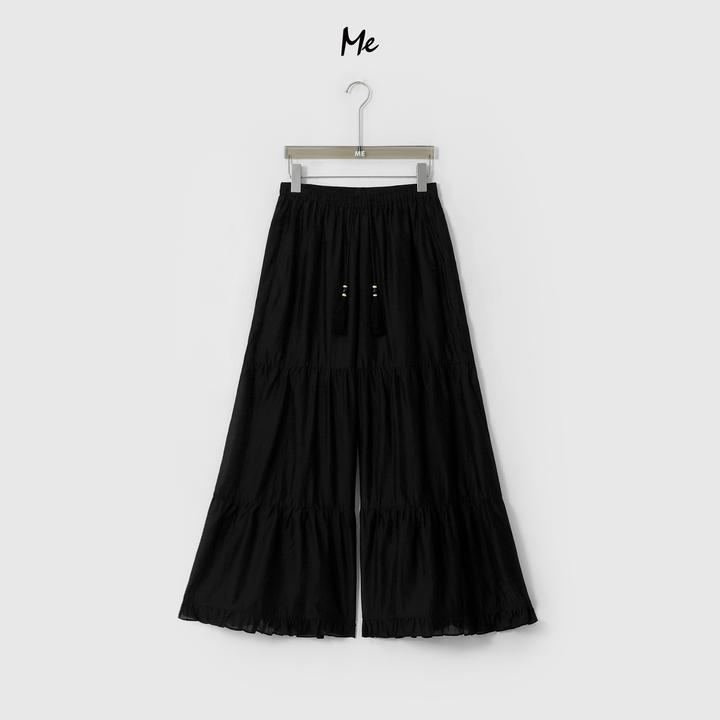 ME【黑色飞天裤】天丝混纺艺术皱感高腰显瘦时尚百搭裤子MESS6702