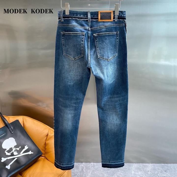 MODEK KODEK秋冬新款时尚修身水洗长裤高品质潮牌男士休闲牛仔裤