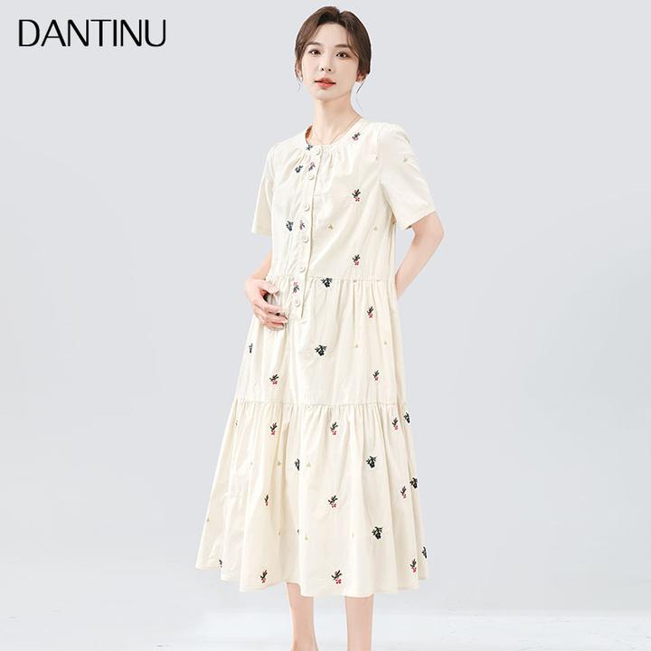 孕妇连衣裙2025新款夏季时尚宽松大码碎花裙夏款裙子女小个子夏装