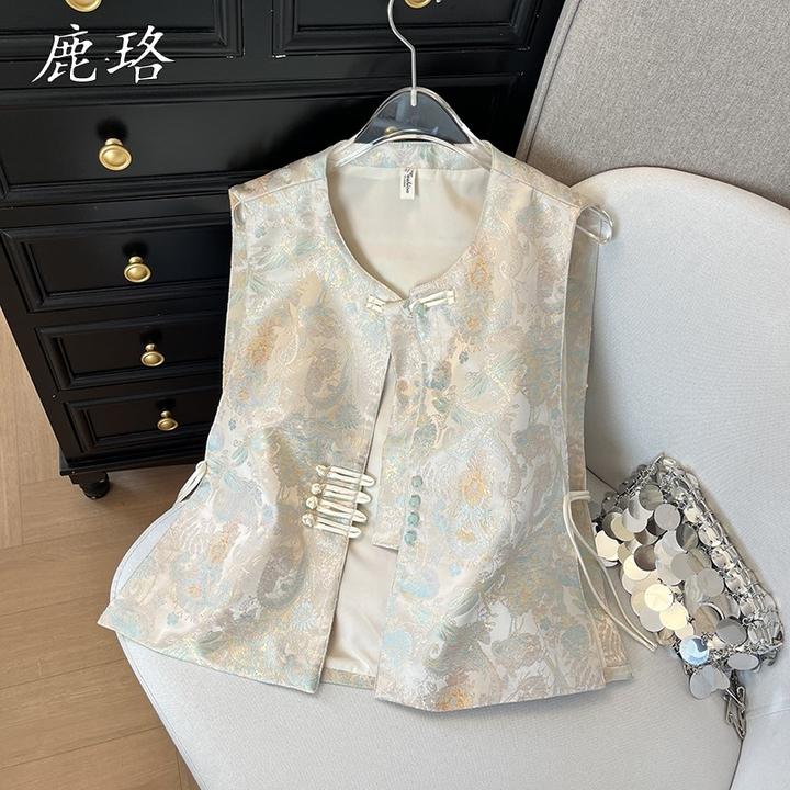 2025新中式国风马甲女春季重工刺绣减龄坎肩背心无袖马夹古风外套
