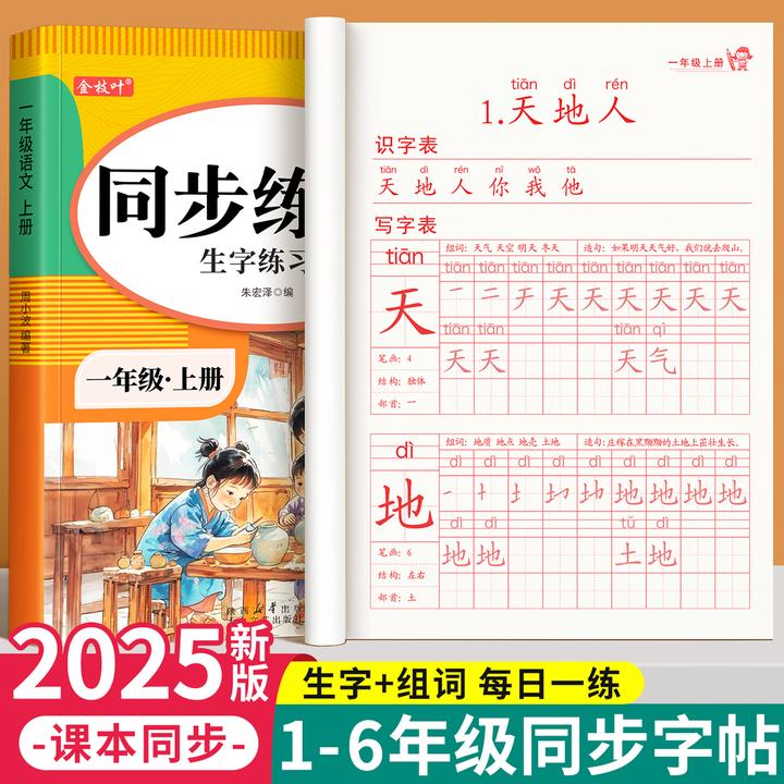 小学生练字帖每日一练笔画笔顺练语文生字同步描红人教版专用LZ