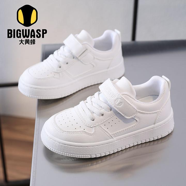 大黄蜂童鞋男童鞋子透气板鞋低帮软底2025秋季儿童女孩校园小白鞋