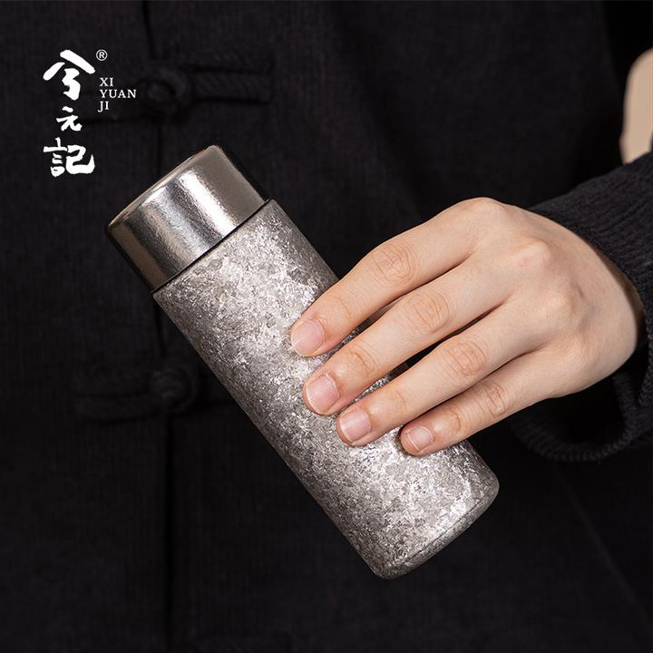 兮元记纯钛保温杯随行小巧便携钛杯办公室高档泡茶杯家用精致水杯