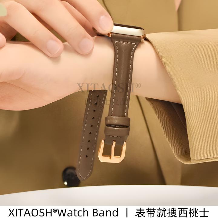 【皮】适用iwatchS10/9/8华为WatchGT5/4小米S4小蛮腰皮表带