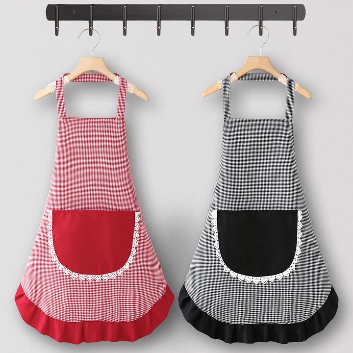 小个子围裙厨房家用棉布美容院工作服餐饮上班专厨房专用长袖围裙