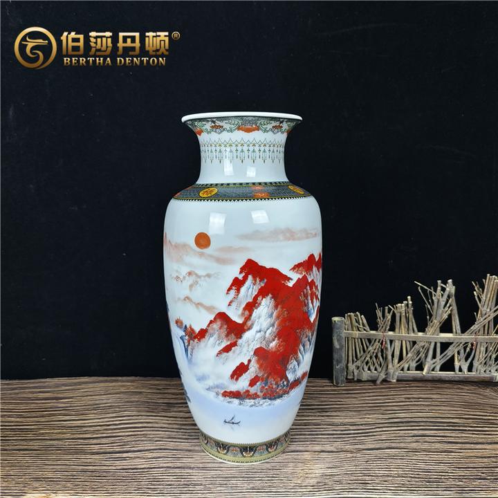 鸿运当头三件套花瓶摆件客厅玄关装饰工艺