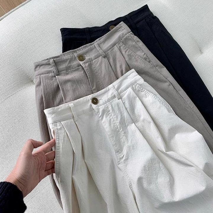 气质外穿休闲裤女2025秋季高腰洋气阔腿裤小个子遮肉显瘦哈伦裤子
