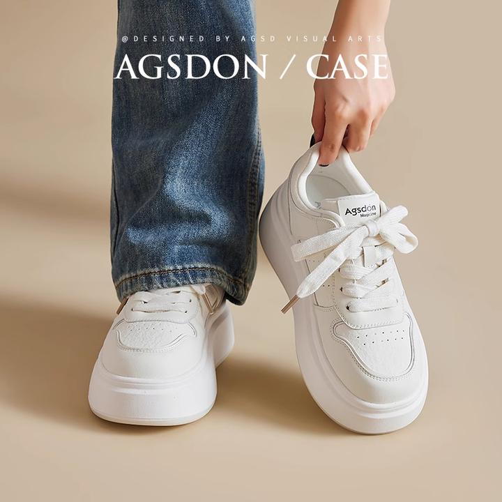 奥古狮登厚底小白鞋子女款2025新款秋季增高百搭女鞋休闲运动板鞋