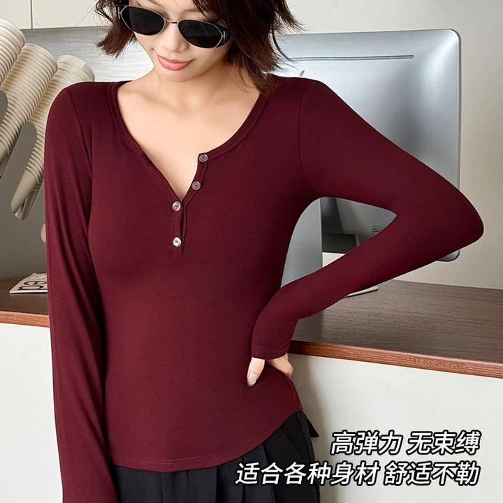 秋季打底衫通勤风长袖T恤秋冬修身薄款休闲百搭显瘦内搭上衣