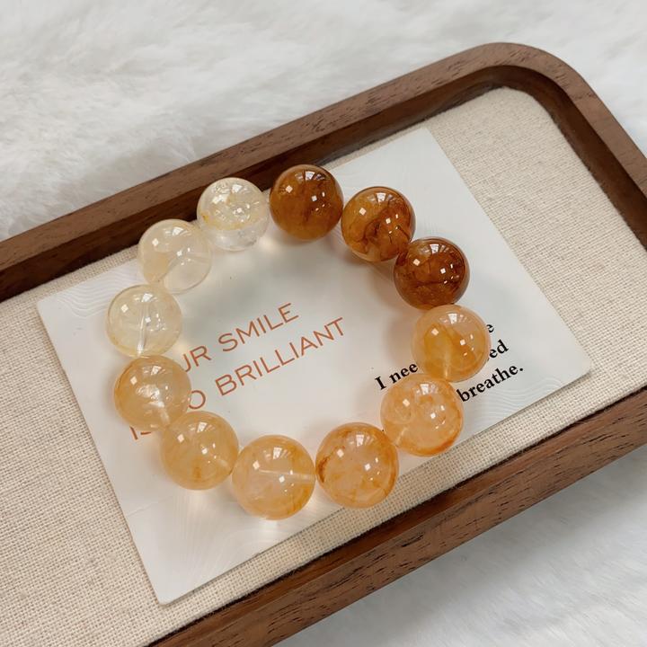 (拍2单）深浅黄胶花简约气质情侣送礼女款手串原创设计ZDYSJ00182