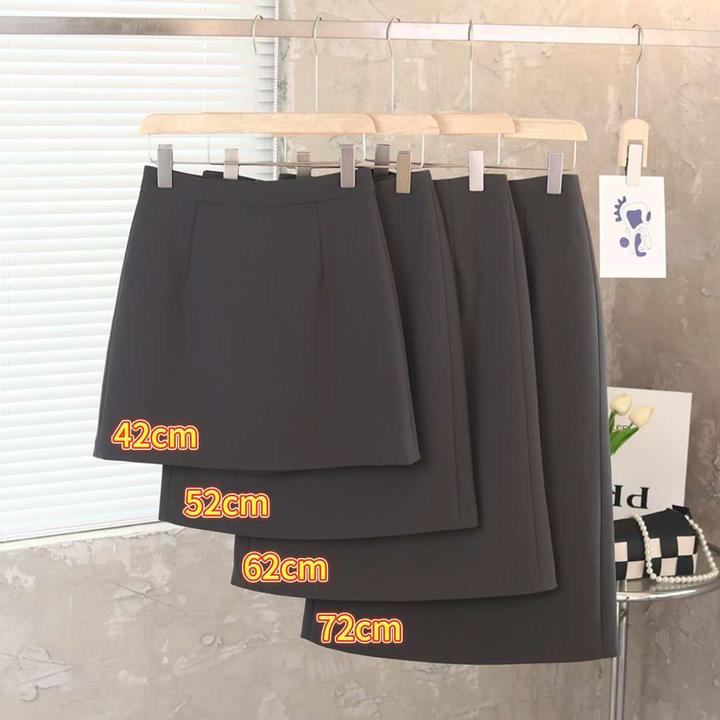 【春秋款】A字版职业裙西装料高腰半身裙一步裙显瘦（6个裙长全内衬）