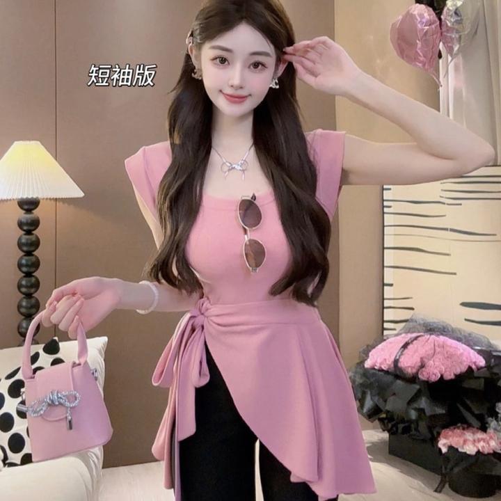 尤猫原创新款显瘦收腰小众设计感无袖背心+显瘦女