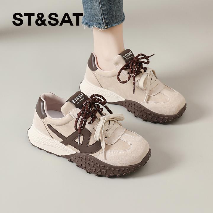 星期六厚底德训鞋女2025新款秋季复古休闲阿甘鞋不累脚运动鞋爆款