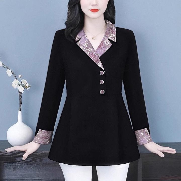 （现现款）大码女装气质宽松百搭遮肉国风优雅高级上衣ZSX25A0237