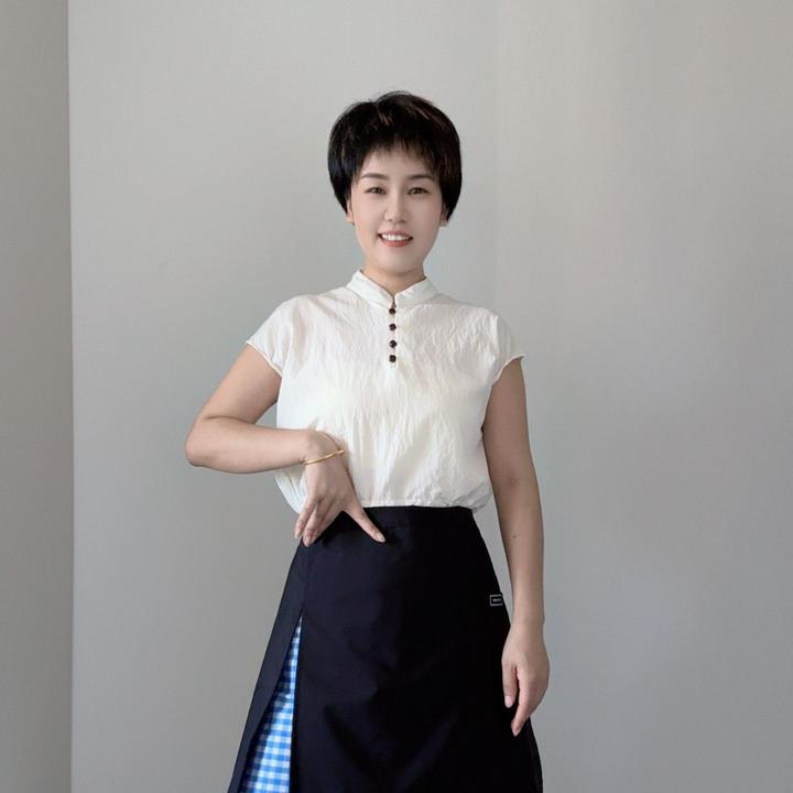 简约时尚双层双面穿半截围裙防泼水防油污男女咖啡店餐饮可印字