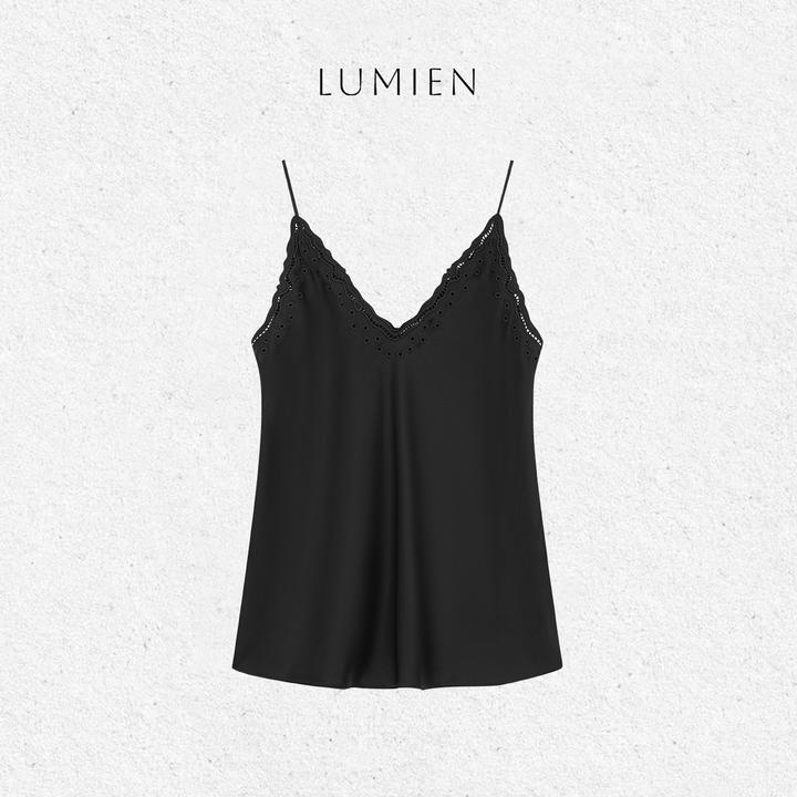 【LUMIEN】“暗夜玫瑰”质感黑色吊带背心LX5DBB119