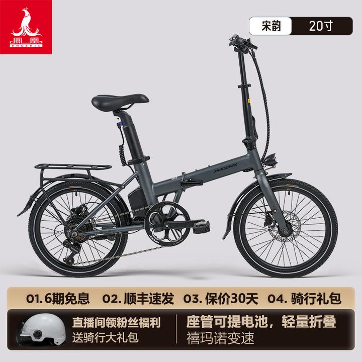 Phoenix/凤凰20寸可拆卸锂电代驾小型长续航助力折叠电动自行车