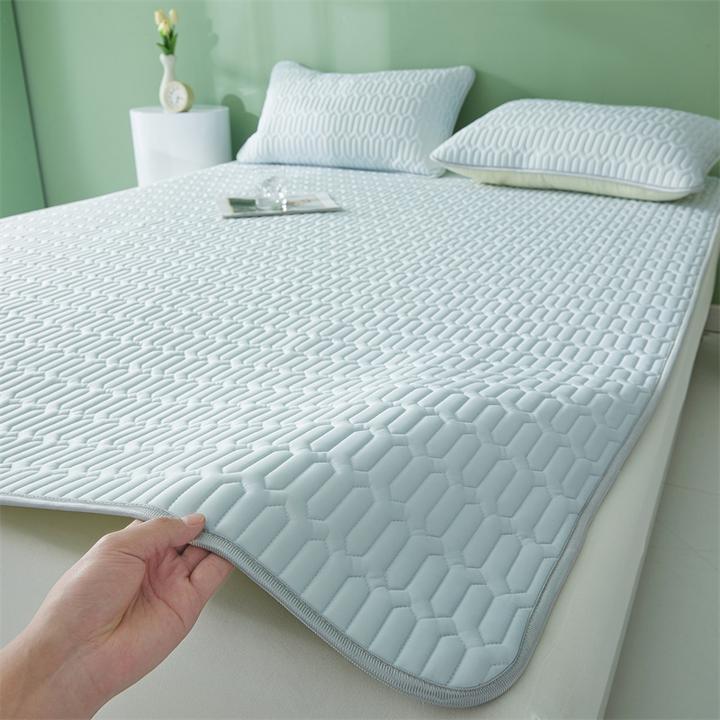 A类纯色凉感乳胶凉席床笠单人两件套双人三件套凉感软凉席可机洗