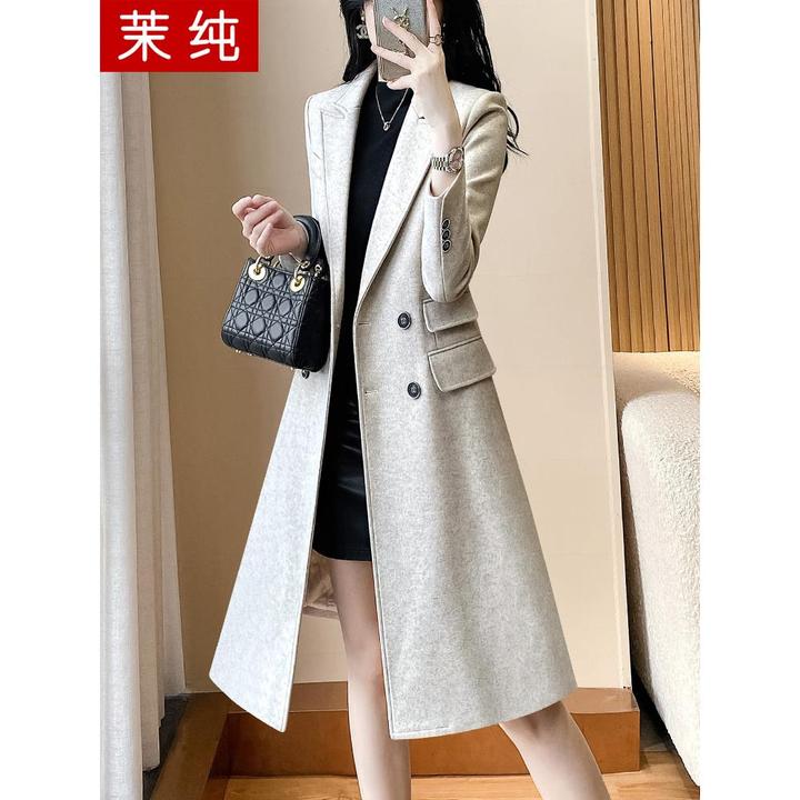 风衣外套女2025巨好看的卡其色长款加厚气质女神范职业装呢子大衣