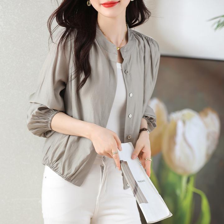 哥弟阿玛施正2025气质新款小众上衣洋气爆款长袖衬衫女防晒衣外套