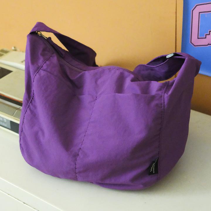 SoBag休闲简约大容量单肩斜挎防水尼龙布包女日系百搭通勤饺子包