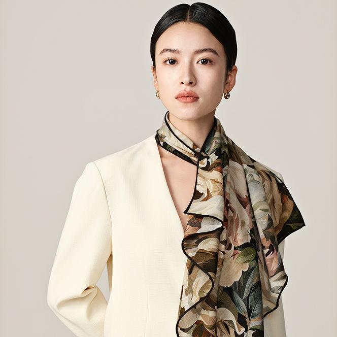 加禾【玫瑰的故事】时尚百搭丝毛女士围巾丝巾披肩