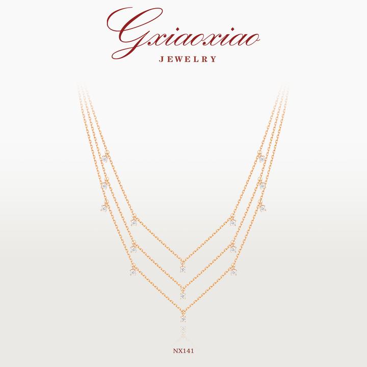 G XIAOXIAO 镀K金 【幻耀星芒】轻奢时尚气质高级项链 NX141
