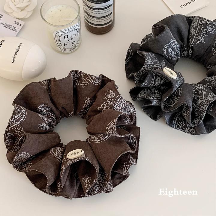 韩国咖色腰果花双层大肠发圈女高级感丸子头复古超大发饰头绳新款