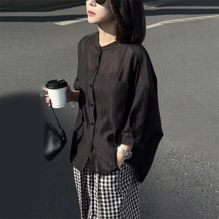 春夏通勤女装高级感新款防晒薄款宽松时尚衬衫显瘦流行百搭上衣潮