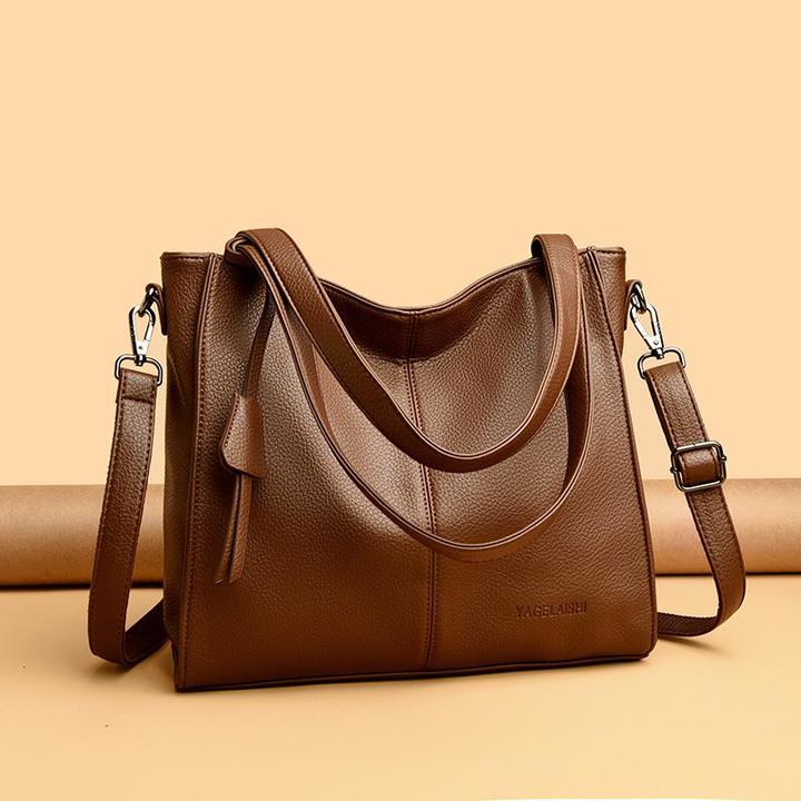 袋鼠大容量真皮单肩包2025新款中年妈妈包时尚百搭女士挎包斜挎包