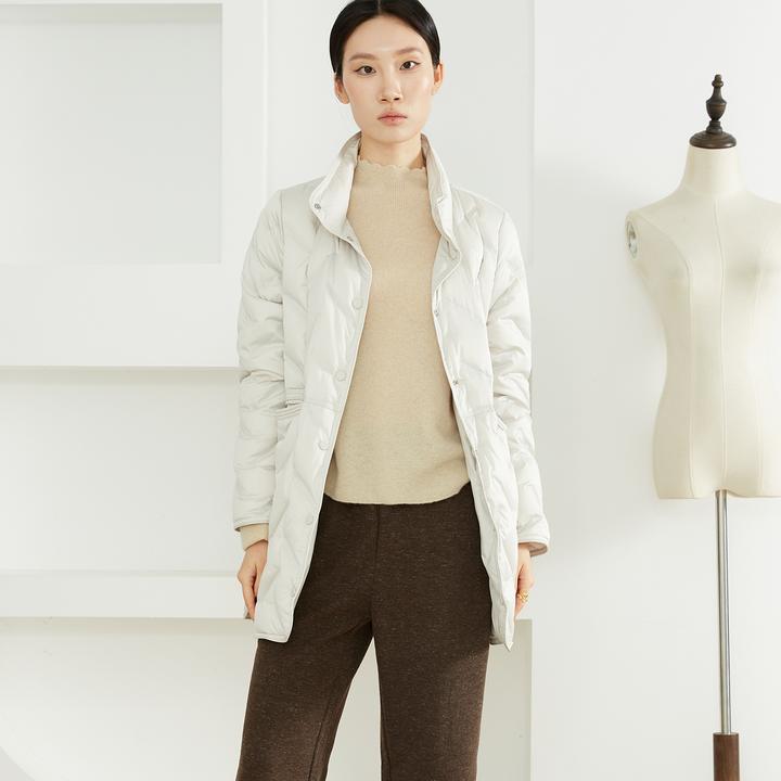 SILVIYE双面波兰进口科鲁达95白鹅绒轻薄压胶鹅绒羽绒服冬YR52004